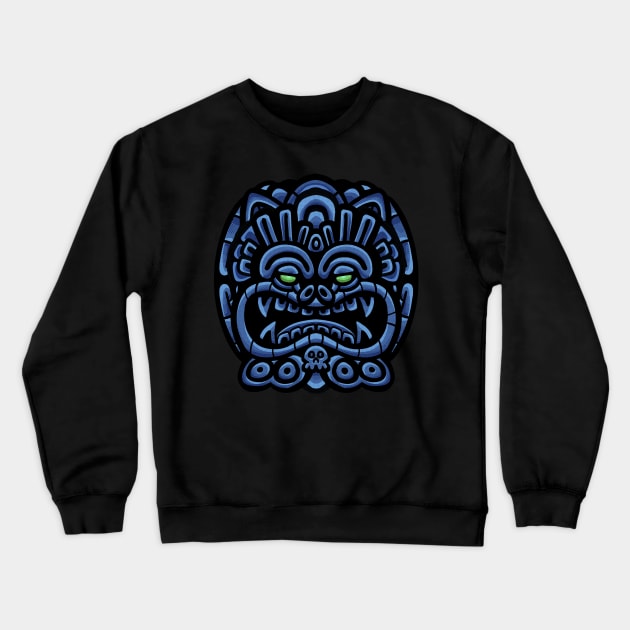 Aztec Monster Crewneck Sweatshirt by Pingolito